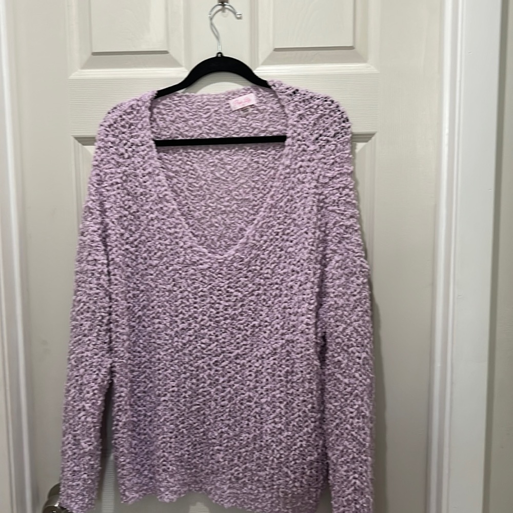 New lilac open weave sweater.  Size small.